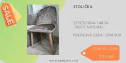 Stolička - strieborná - výpredaj